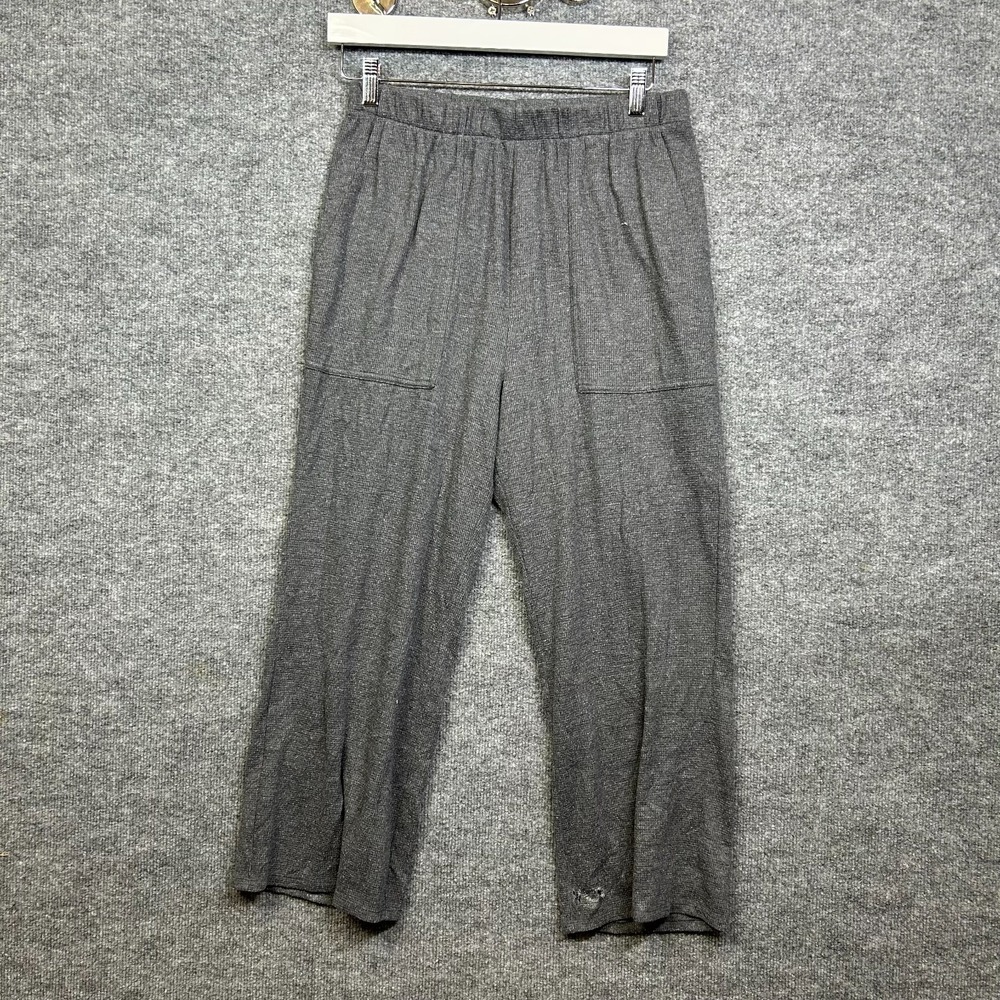 Victoria's Secret Sleep Pants Women M Gray Good Stretch Elastic Waist Crop